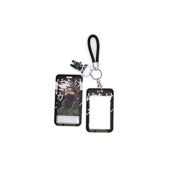 Fukujin Kakashi Lanière avec Porte Cartes,Anime Courroie de Cou de Lanière,anime cordon pour clés,Lanière porte-badge