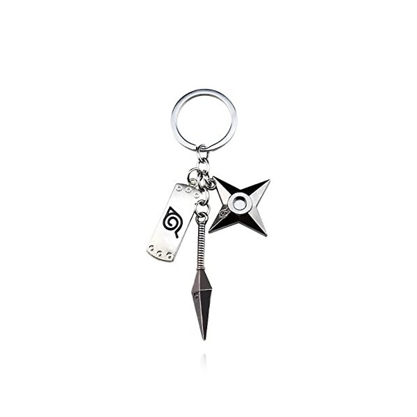 Luunay Anime Périphérique Naruto Porte-Clés Kunai Accessoires Bijoux Cadeau Porte-Clés Personnalisé Pendentif Bijoux en Acier