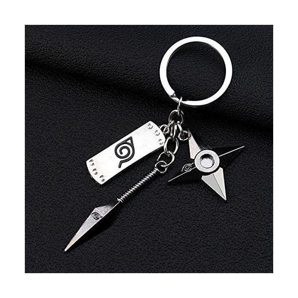 Luunay Anime Périphérique Naruto Porte-Clés Kunai Accessoires Bijoux Cadeau Porte-Clés Personnalisé Pendentif Bijoux en Acier