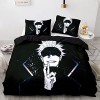 Jujutsu Kaisen Gojo Satoru Anime ensembles de literie dessin animé 3D imprimé Polyester tissu 1 housse de couette + 1/2 taie 