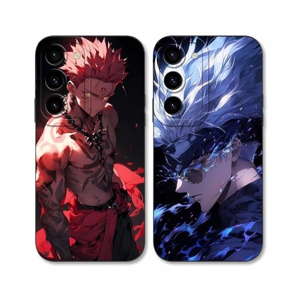 2 Pièces Coque pour Samsung Galaxy S23 5G 6.1, avec Anime motif Jujutsu Kaisen Gojo Satoru Itadori Yuji Manga Antichoc TPU 