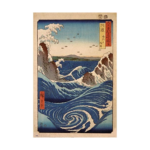 Grupo Erik - Poster The Naruto Whirlpools, Hiroshige - Deco Maison, Decoration Murale, Affiche Décorative