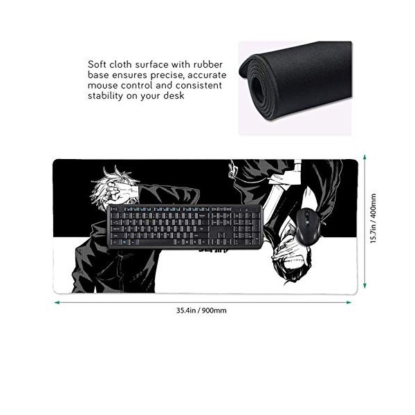 Tapis de souris Anime Jujutsu Kaisen, tapis de souris antidérapant personnalisé élégant pour bureau, ordinateur, esports prof