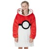 Pokémon Kids Sweat à Capuche surdimensionné Pikachu ou Pokeball Sherpa Fleece Taille Unique