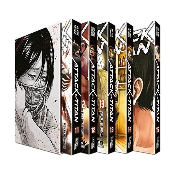 Attack on Titan, Bände 11-15 im Sammelschuber mit Extra: Atemberaubende Fantasy-Action im Kampf gegen grauenhafte Titanen