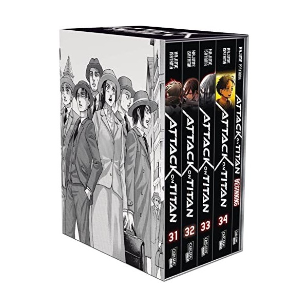 Attack on Titan, Bände 31-34 im Sammelschuber mit Extra: Die Bände 31-34 des Fantasy-Manga-Erfolgs im edlen Sammelschuber - m