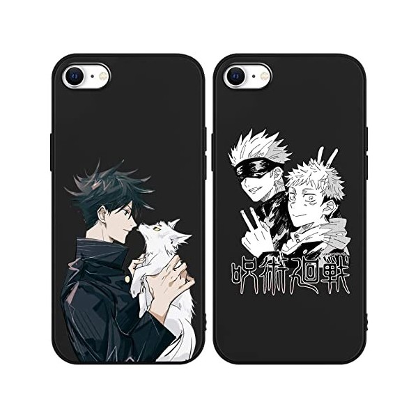 2 Pièces Coque pour iPhone 8/iPhone 7/iPhone SE 2022/2020 4.7 Anime Jujutsu Kaisen Gojo Satoru Itadori Yuji Manga 3D Motiv 