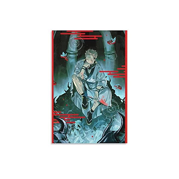 GNKIO Poster Sukuna Jujutsu Kaisen 2 sur toile Motif anime japonais 30 x 45 cm