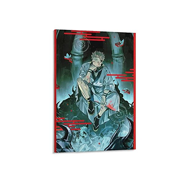 GNKIO Poster Sukuna Jujutsu Kaisen 2 sur toile Motif anime japonais 30 x 45 cm