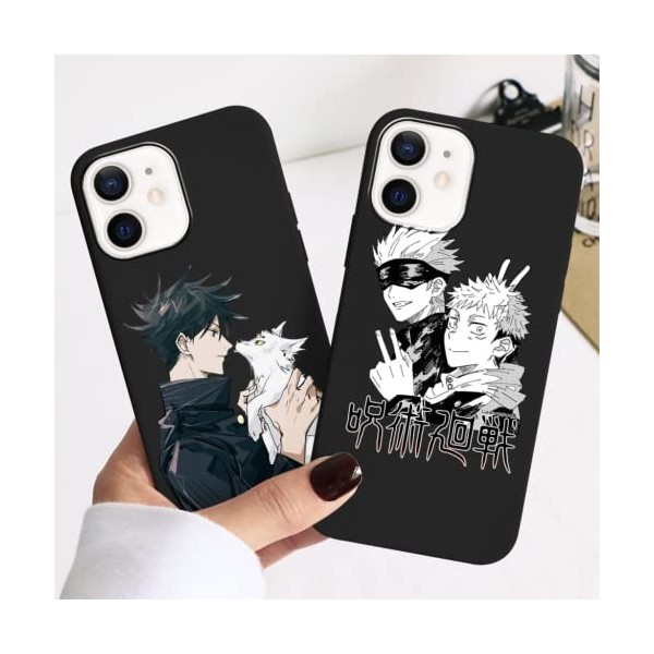 2 Pièces Coque pour iPhone XS/iPhone X 5.8 avec Anime Jujutsu Kaisen Gojo Satoru Itadori Yuji Manga 3D Imprimé Motiv Case D