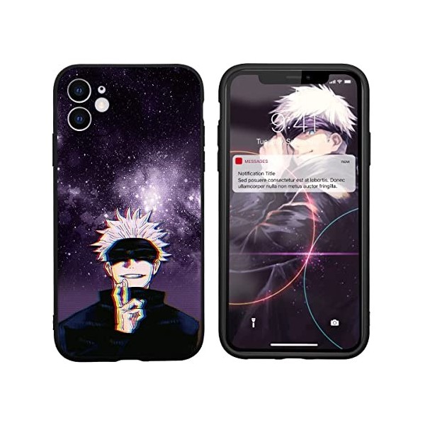 Coque pour Apple iPhone XR 6,1" Antichoc Transparent Silicone TPU Protection Housse, Étui de Téléphone Anime Jujutsu Kaisen C