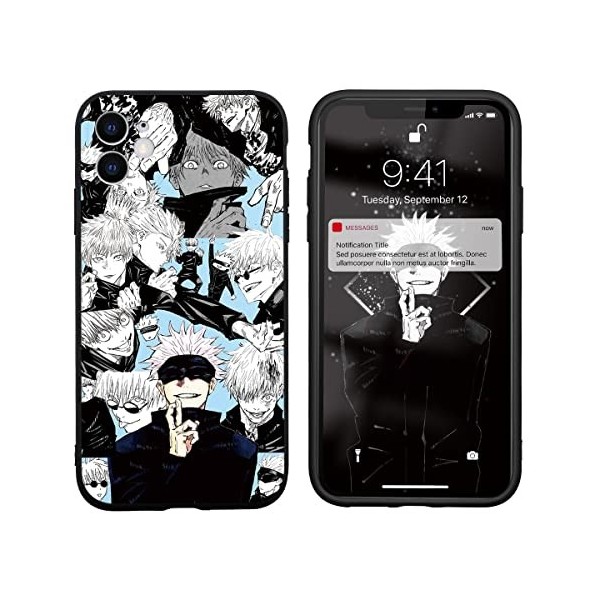 Coque pour Apple iPhone XR 6,1" Antichoc Transparent Silicone TPU Protection Housse, Étui de Téléphone Anime Jujutsu Kaisen C