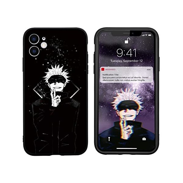 Coque pour Apple iPhone XR 6,1" Antichoc Transparent Silicone TPU Protection Housse, Étui de Téléphone Anime Jujutsu Kaisen C