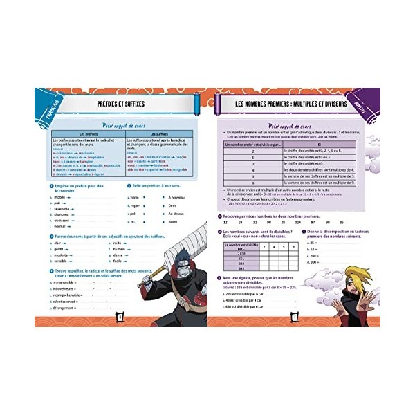 NARUTO SHIPPUDEN - Cahier de vacances de la 5e à la 4e