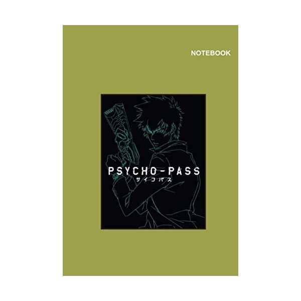 Psycho-Pass Green & Black Notebook Cover: 110 Pages, College-Ruled sketchbook for student, Large 7 x 10 inches .