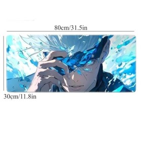 ButkUs Jujutsu Kaisen Satoru Gojo Anime Tapis de Souris XXL, 800x300x3mm, Tapis de Souris pour Jeux imperméable en Caoutchouc