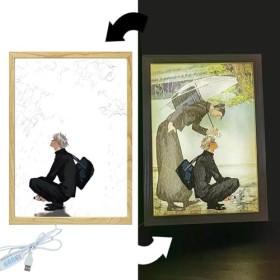 Anime Poster de Jujutsu Kaisen, Gojo Satoru et Geto Suguru Tableau Decoration Murale, DIY Cadre Photo avec Art Dombre Légère