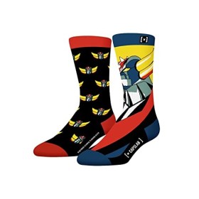 [ X ] CAPSLAB Chaussette Homme Goldorak Coton, 1 Paire de Chaussettes Fantaisie Homme, Édition Limitée et Originale, Rouge, N