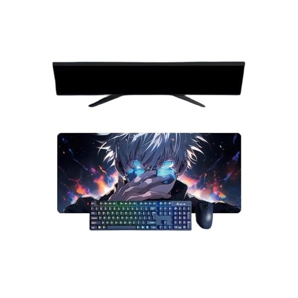 Jujutsu Kaisen Satoru Gojo Tapis de Souris XXL Multifonction Gaming Anime, 800x300mm, Tapis de Souris Clavier Gaming imperméa