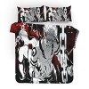 NICHIYOBI Jujutsu Kaisen Parure de lit 3 pièces avec housse de couette et taie doreiller, microfibre, impression numérique 3