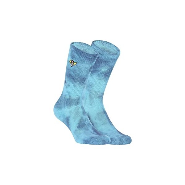 [ X ] CAPSLAB Chaussette Homme Goldorak, 1 Paire de Chaussette Haute Tie & Dye, Confortable et Douce, Bleu, Taille 43/46