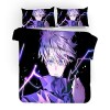 NICHIYOBI Jujutsu Kaisen Parure de lit 3 pièces avec housse de couette et taie doreiller, microfibre, impression numérique 3