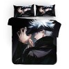 NICHIYOBI Jujutsu Kaisen Parure de lit 3 pièces avec housse de couette et taie doreiller, microfibre, impression numérique 3