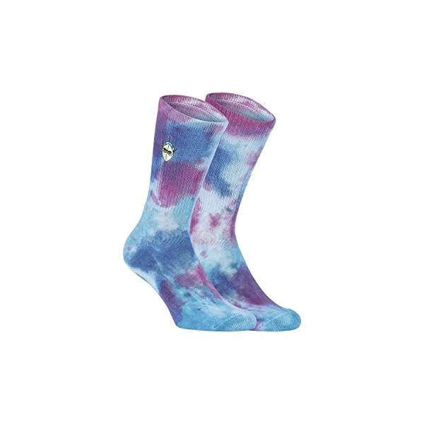 [ X ] CAPSLAB Chaussette Homme Goldorak, 1 Paire de Chaussette Haute Tie & Dye, Confortable et Douce, Bleu, Rose, Violet, Tai