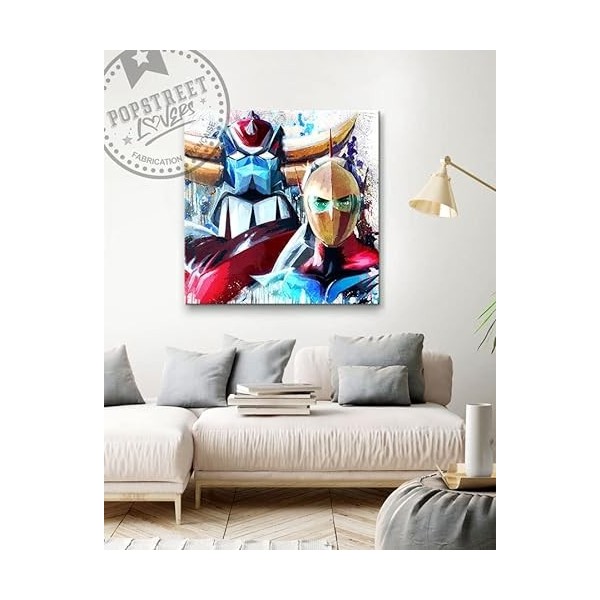 Pop Street Lovers Tableau décoratif Goldorak - Toile imprimée sur châssis - Décoration Murale Salon Chambre 80cm x 80cm 