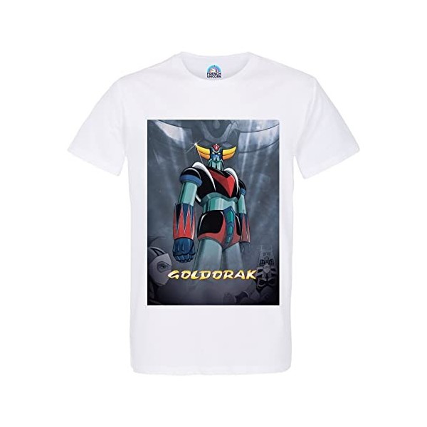 French Unicorn T-Shirt Homme Col Rond Coton Bio Goldorak Go Nagai Robot Manga Anime Japon 80s