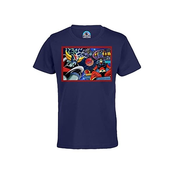French Unicorn T-Shirt Enfant Mixte Goldorak Mazinger Z Mecha Manga Anime