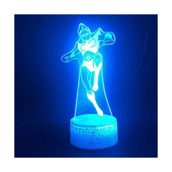 KJsdaADSA 3D Illusion Lampe Led Veilleuse Ufo Goldorak Smart Control Cadeau Chambre Décoratif Tactile Capteur Lumineux Base 7