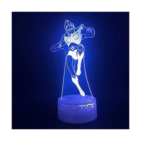 KJsdaADSA 3D Illusion Lampe Led Veilleuse Ufo Goldorak Smart Control Cadeau Chambre Décoratif Tactile Capteur Lumineux Base 7