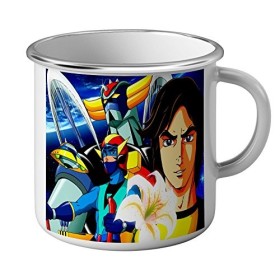 Mug Emaillé Metal Goldorak Grendizer Mecha UFO Robot Dessin Animé Vintage
