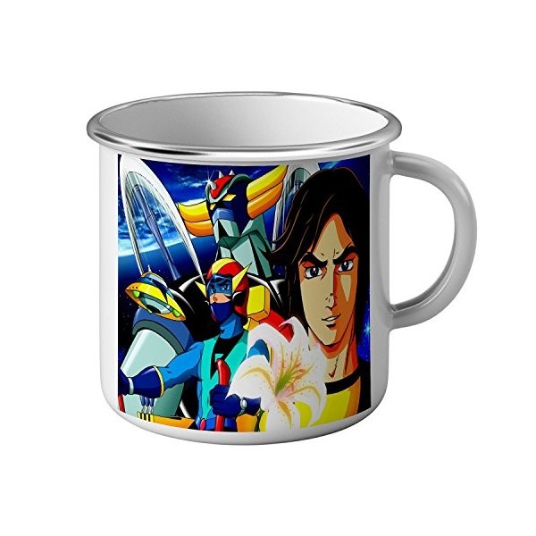 Mug Emaillé Metal Goldorak Grendizer Mecha UFO Robot Dessin Animé Vintage