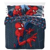 Jay Franco Marvel Spiderman Rues de la Ville, Parure de lit Enfant 200x200 cm, 100% Coton, lit 2 Places - Comprend 1 Housse d