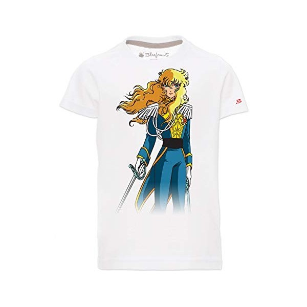 Blasfemus T-shirt Lady Oscar Cartoon Années 80, Blanc, X-Large