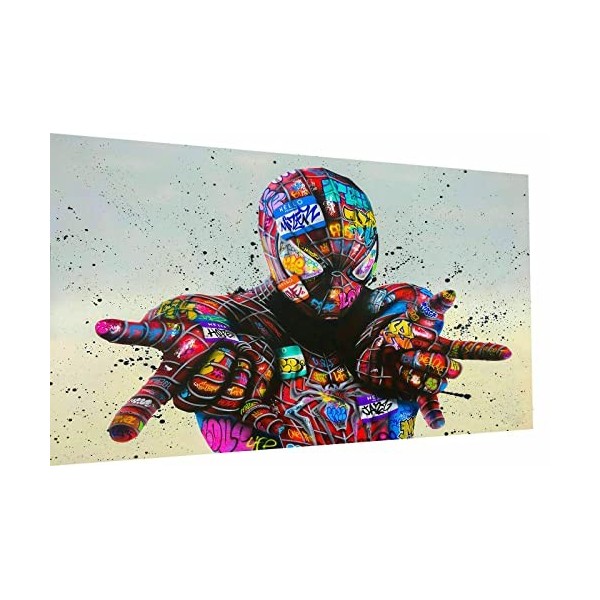 Magic Canvas Art Pop Art B8133 Impression sur toile Motif héros Spiderman Hero 1 pièce de haute qualité 80 x 60 cm