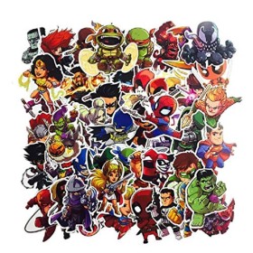 SetProducts Top Stickers ! Lot de 50 Stickers Marvel - Autocollants HD Non Vulgaires – Bomb, Super Heros, Hulk, Spiderman, Su