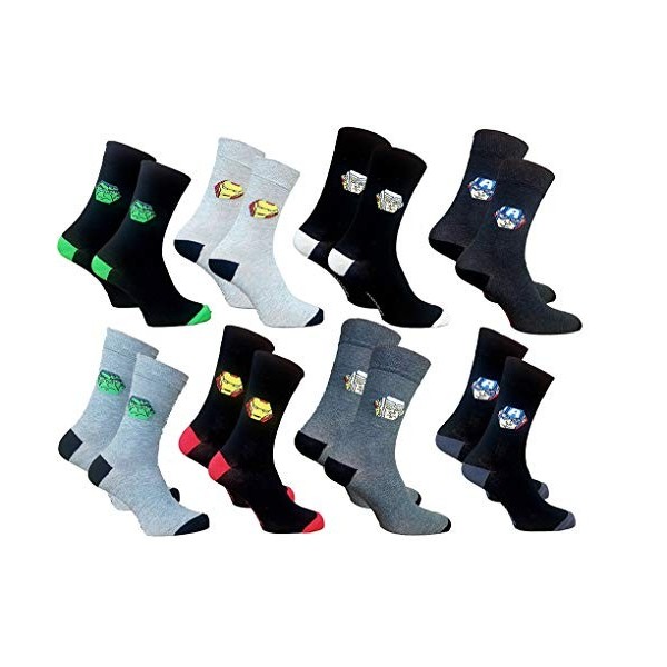 Disney Socks And Underwear - Chaussettes homme Marvel, Avengers,Dc Comics en Coton -Assortiment modèles photos selon arrivage