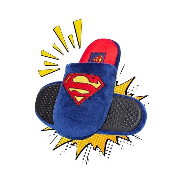 soxo DC Comics The Batman Superman Chausson Homme Fantaisie Pantoufles Hommes Idee Cadeau 45/46 Pantoufles Superman