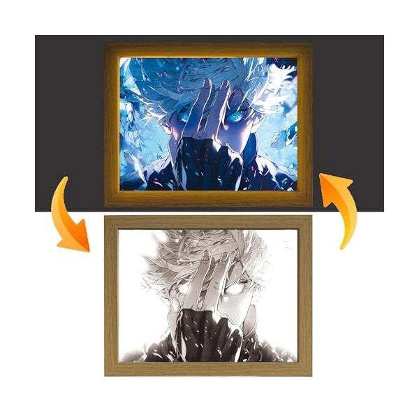 FunLake Jujutsu Kaisen LED Art – Gojo Satoru, Getou Suguru & Amanai Riko Edition, alimentation USB, 3 modes déclairage