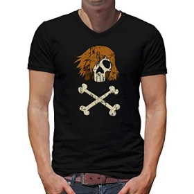 TShirt-People Albator Dead T-shirt col en V pour homme Harlock Space Manga - Noir - Large