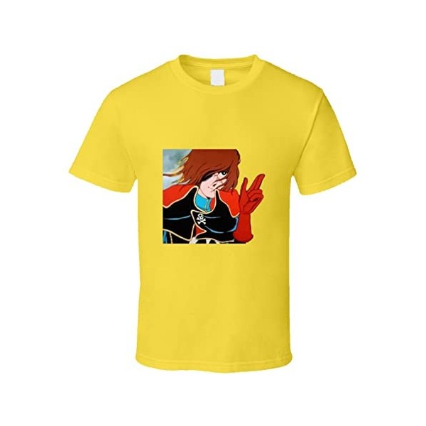 Albator Captain Harlock I Want to Believe Mashup T-T-Shirts à Manches Courtes and Apparel T T-Shirts à Manches Courtes Large 