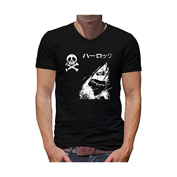 TShirt-People Albator Humor Flag Col V T-shirt Homme Manga Harlock - Noir - XXXX-Large