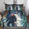UKALOU Jujutsu Kaisen Housse De Couette 3D Parure De Lit, Housse De Couette Microfibre avec Fermeture À Glissière Et Taies D