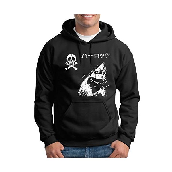 TShirt-People Albator Harlock Pirate Pull à Capuche Homme Harlock Daiba - Noir - X-Large