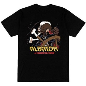 T-shirt pour homme Noir Albator série 88 Manga Animated Privateer Pirate Space, Noir , XXL