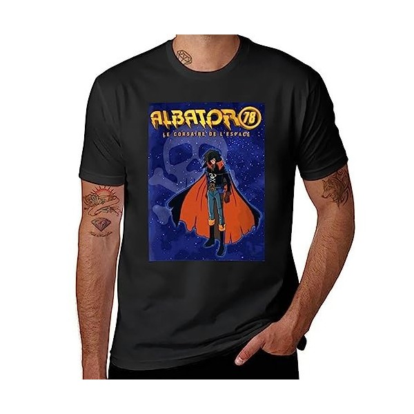 Leiji Matsumoto Harlock The Space Corsair Albator T Shirt Men Cotton T-Shirt Round Neck Tee Short Sleeve Clothing