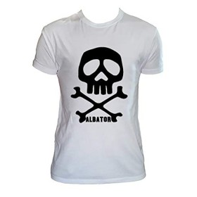 UZ Design Tee Shirt Albator Homme Enfant Arcadia Tête de Mort Anime Manga Annee 80, Enfant 7-8 Ans